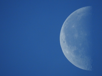 Morning Moon With Blue Sky 6-17-2017